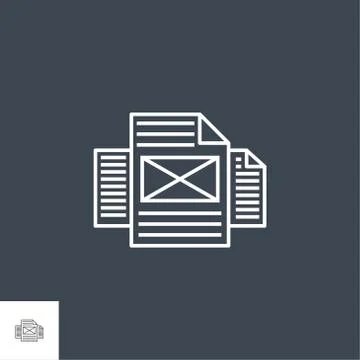 Pages Line Icon Stock Illustration