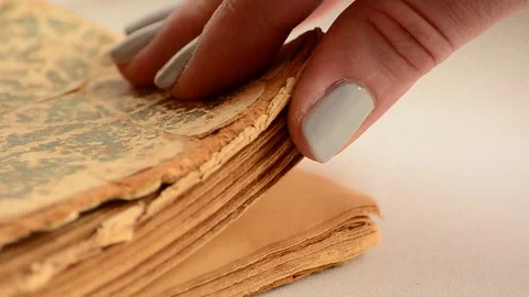 Pages of the old book close up Stock Footage 86395065
