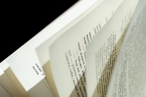 Pages in open book close up Stock Photos