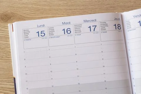 Pages of an open diary Stock Photos