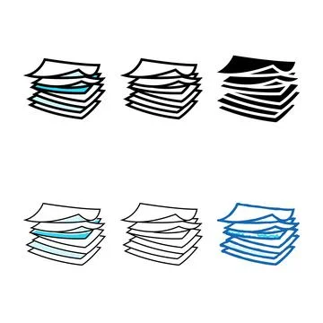 Pages stacked list color forms icon vector 스톡 일러스트