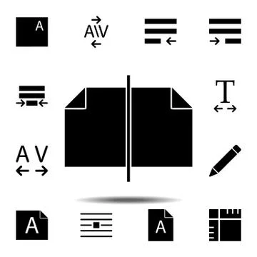 Pages, text icon. Simple glyph, flat vector of Text editor set icons for UI a Stock Illustration
