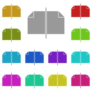 Pages, text multi color icon. Simple thin line, outline vector of Text editor 스톡 일러스트