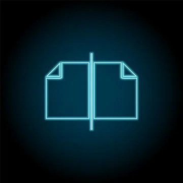 Pages, text neon icon. Simple thin line, outline vector of Text editor icons  Stock Illustration