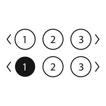 Pagination bars set. Collection buttons for site navigation. Interface elemen Illustrazione stock