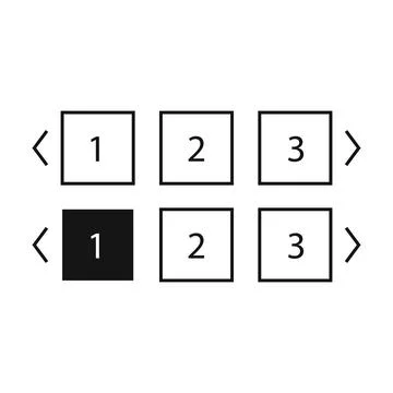 Pagination bars set. Collection buttons for site navigation. Interface elemen Stock Illustration