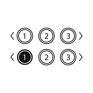 Pagination bars set. Collection buttons for site navigation. Interface elemen Illustrazione stock