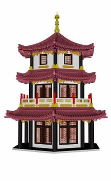 Pagoda - 3D render Stock Illustration