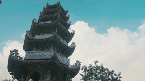 Pagoda on a background of the sky with clouds Stock-Footage 73641286