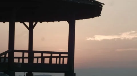 Pagoda on the beach 스톡 동영상 58297969