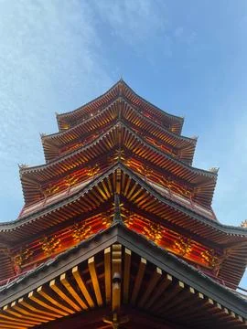 Pagoda Building Angle From Below Stock Photos