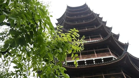 Pagoda in China Stock Footage 123981325
