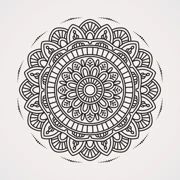 Pagoda-like flower pattern with mandala shape. suitable for henna, tattoos,.. Stock Illustration