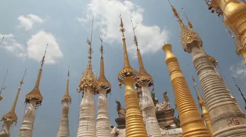 Pagoda Indein, Myanmar Stock Footage