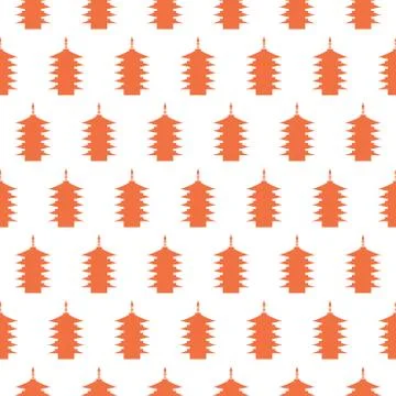 Pagoda, Japan Style Pattern - Abstract seamless Background Stock Illustration