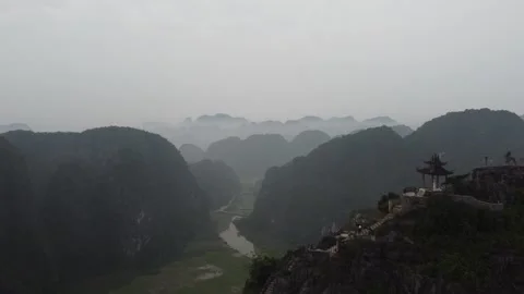 Pagoda on Mountain Top Stock Footage 255040075