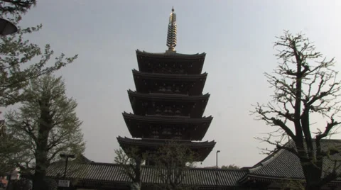 Pagoda in Sensoji Temple Video stock 39359222