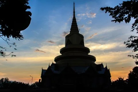 Pagoda at sunset Stock Photos