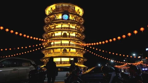 Pagoda tower at night Stock-Footage 148005910