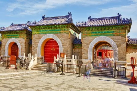 Pagodas, pavilions within the complex of the Temple of Heaven in Beijing.The  Foto stock
