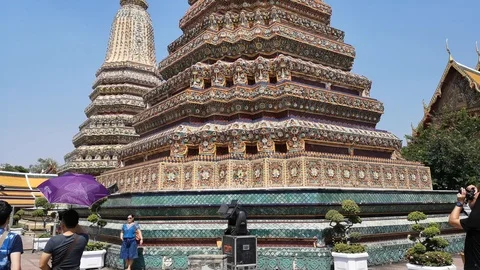 Pagodas at Wat Pho Stock Footage 99796404
