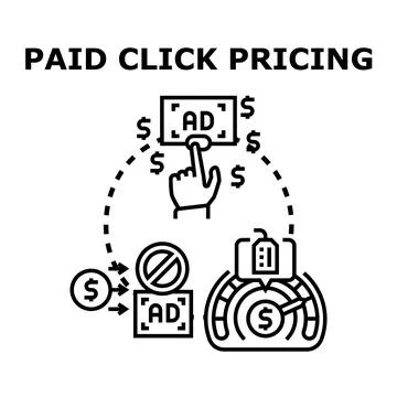 Paid click pricing concept vector illustration Stockillustratie