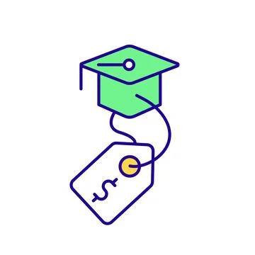 Paid internship program for students RGB color icon Illustrazione stock