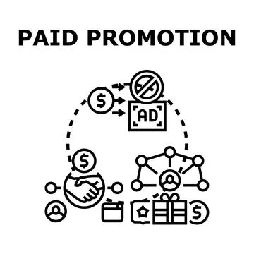Paid promotion concept using digital marketing strategy Stock Illustration