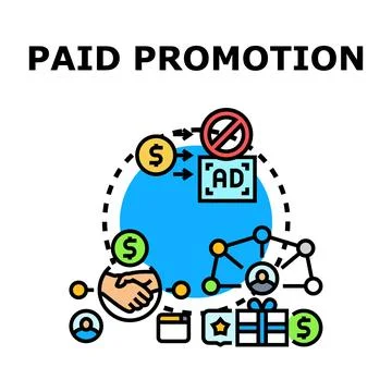 Paid promotion concept using digital marketing strategy Stock Illustration