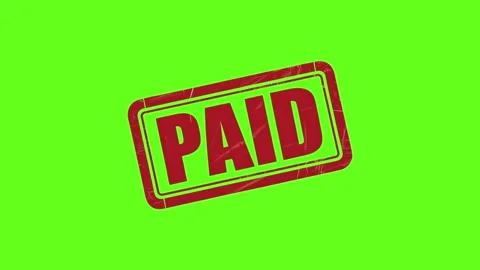 Paid Red Rubber Stamp Animation on Green Screen Background Stock-Footage 322508846