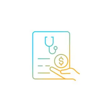 Paid sick days gradient linear vector icon Illustrazione stock