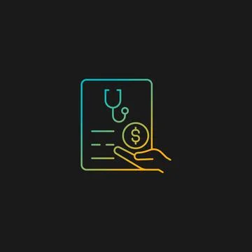Paid sick days gradient vector icon for dark theme Illustrazione stock