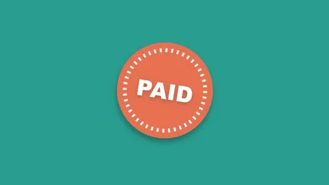 Paid stamp on green background. Stock Footage 337047177