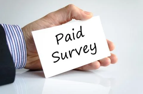 Paid survey text concept Stock Photos
