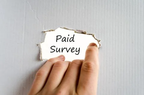 Paid survey text concept Foto stock