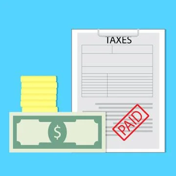 Paid taxes vector Stock Illustration