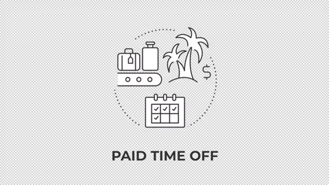 Paid time off animated line concept icon Stock Footage 345258209