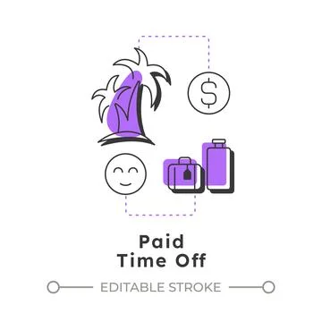 Paid time off modern linear concept icon Stock Illustration