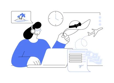 Paid vacation leave abstract concept vector illustration. Stock Illustration
