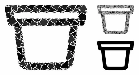 Pail Composition Icon of Bumpy Items Stock Illustration