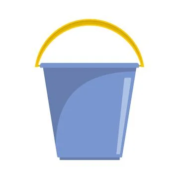 Pail icon, flat style Stock Illustration