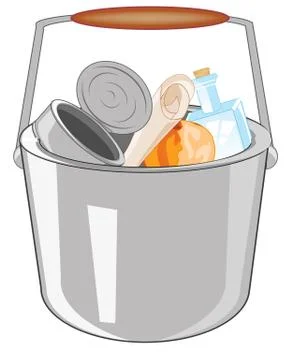 Pail with rubbish Stock Illustration