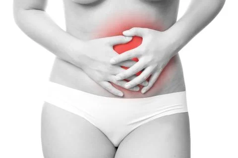 Pain in abdomen Stock Photos