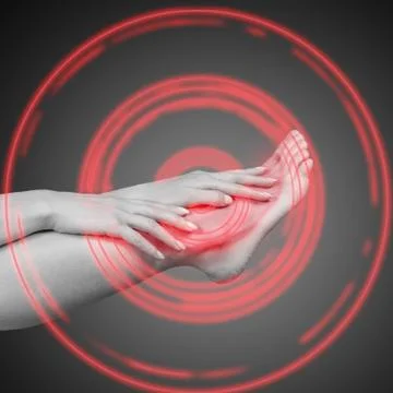 Pain in the ankle Stock Photos