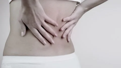 Pain in the back. Backache Stock Footage 144205218