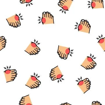 Pain in big toe vector seamless pattern Stock Illustration