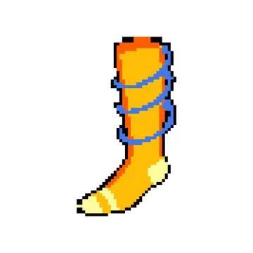 Pain compression socks pixel art vector illustration Stock Illustration