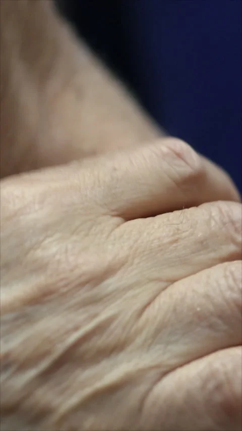 Pain in Elderly Man's Hand. Vertical. Stock Footage 283991736