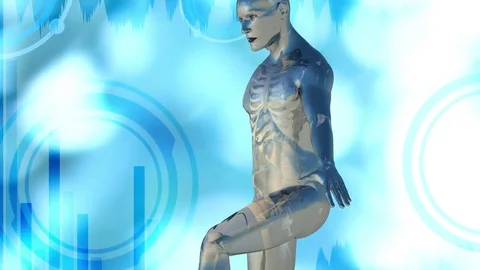 Pain in knee blue concept Stock-Footage 70066554