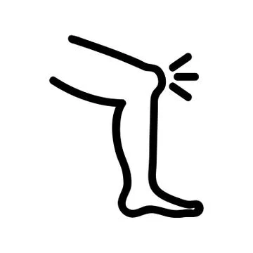 Pain knee icon vector. Isolated contour symbol illustration 스톡 일러스트